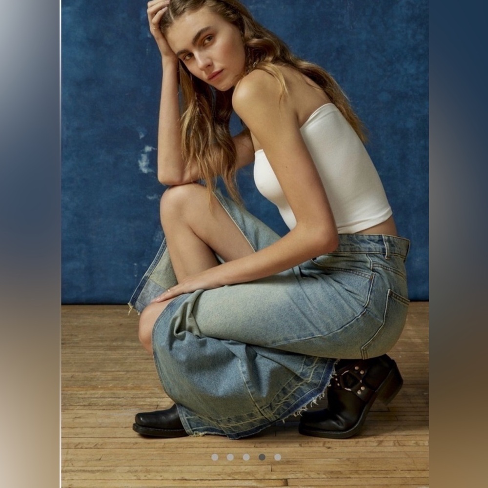 🧸2/$20-#334-💋BDG Mandi A-Line Denim Maxi Skirt NWOT Size XS